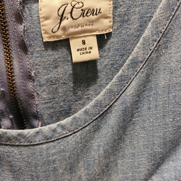 J CREW CHAMBRAY RUFFLE DRESS - Picture 3 of 3